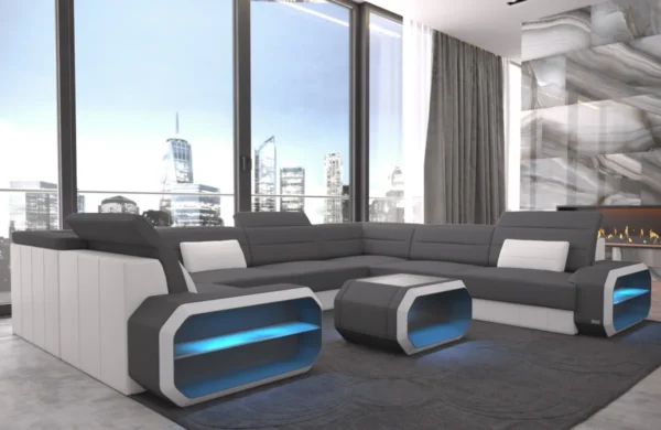 Mikrofaser Wohnlandschaft Regalia U-Form XL Mini – Bild 12