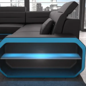 Kunstleder Wohnlandschaft Regalia U-Form XL Mini