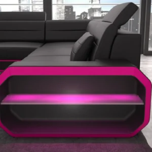 Kunstleder Wohnlandschaft Regalia U-Form XL Mini