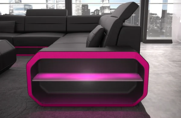 Kunstleder Wohnlandschaft Regalia U-Form XL Mini – Bild 11