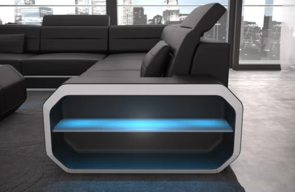 Kunstleder Wohnlandschaft Regalia U-Form XL Mini – Bild 14