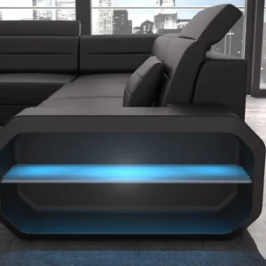 Kunstleder Wohnlandschaft Regalia U-Form XL Mini