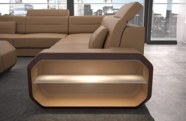 Kunstleder Wohnlandschaft Regalia U-Form XL Mini – Bild 20