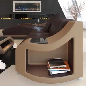 Echtleder Ecksofa Sierra mit Ottomane L-Form S Mini