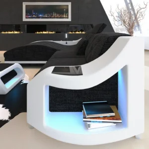 Webstoff Ecksofa Sierra mit Ottomane L-Form S