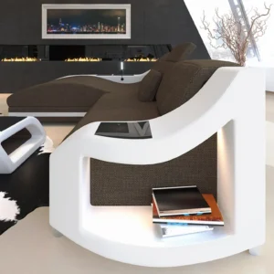 Webstoff Ecksofa Sierra mit Ottomane L-Form S