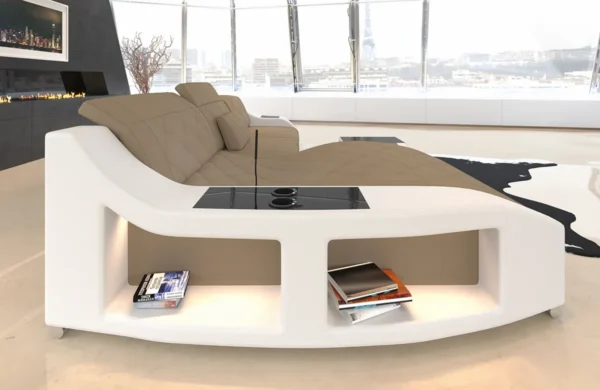 Mikrofaser Ecksofa Sierra mit Ottomane L-Form S Mini – Bild 19