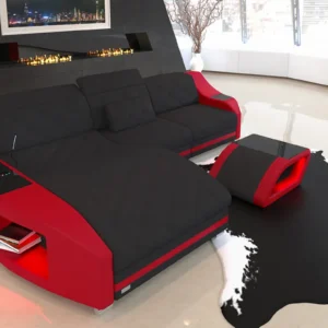 Mikrofaser Ecksofa Sierra mit Ottomane L-Form S Mini