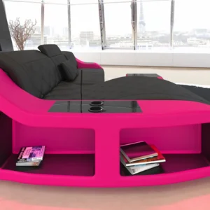 Echtleder Ecksofa Sierra mit Ottomane L-Form S Mini