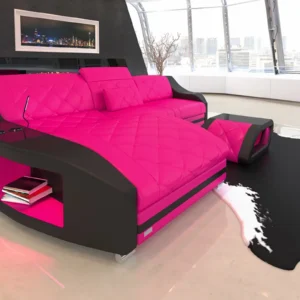 Kunstleder Ecksofa Sierra mit Ottomane L-Form S Mini