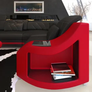 Echtleder Wohnlandschaft Sierra mit Ottomane U-Form L Mini