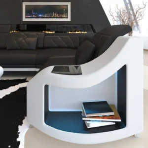 Echtleder Wohnlandschaft Sierra mit Ottomane U-Form L Mini
