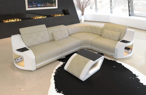 Echtleder Ecksofa Sierra L-Form S Mini – Bild 10