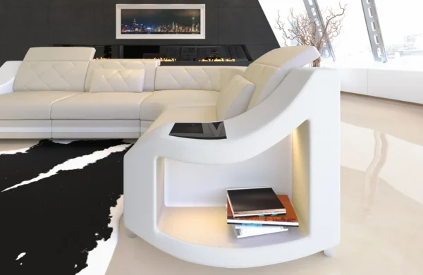 Echtleder Ecksofa Sierra L-Form S Mini – Bild 12