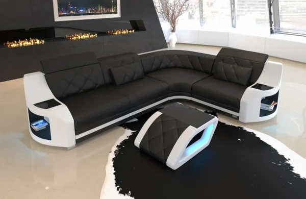 Echtleder Ecksofa Sierra L-Form S Mini – Bild 7