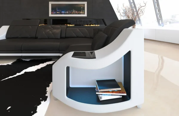 Echtleder Ecksofa Sierra L-Form S Mini – Bild 9