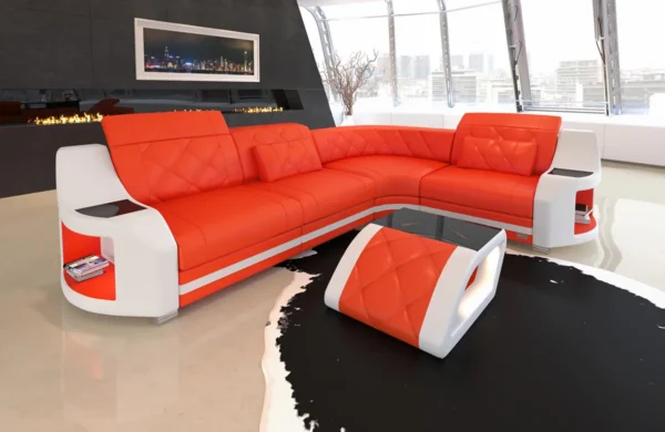 Echtleder Ecksofa Sierra L-Form S Mini – Bild 2