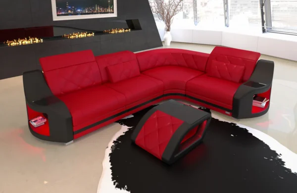 Echtleder Ecksofa Sierra L-Form S Mini – Bild 13