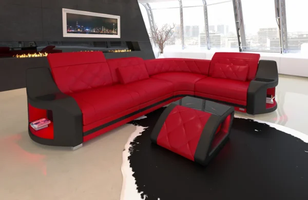 Echtleder Ecksofa Sierra L-Form S Mini – Bild 14