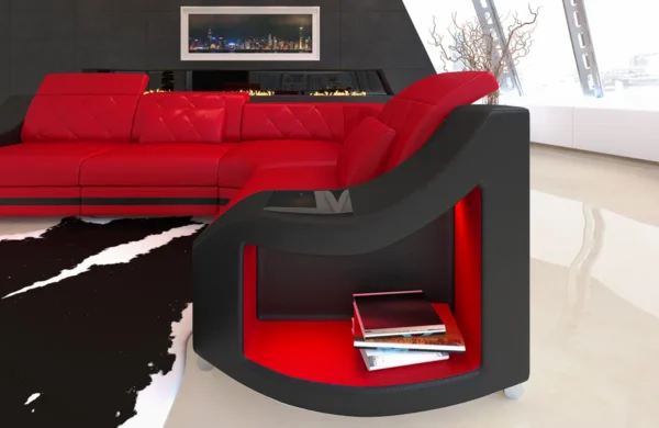 Echtleder Ecksofa Sierra L-Form S Mini – Bild 15