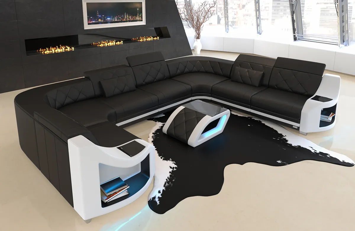 Büffelleder Wohnlandschaft Sierra U-Form XL