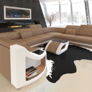 Kunstleder Wohnlandschaft Sierra U-Form XL