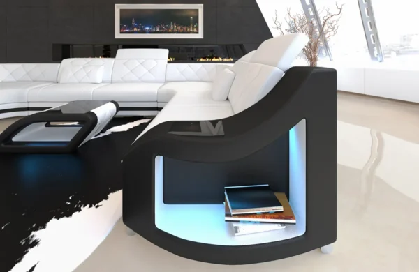 Kunstleder Wohnlandschaft Sierra U-Form XL – Bild 15
