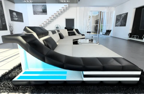 Webstoff Wohnlandschaft Treviano mit Ottomane C-Form L Mini – Bild 8