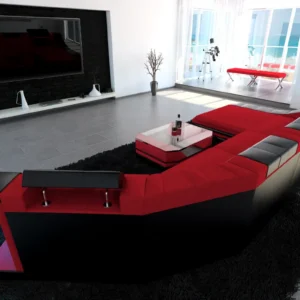 Mikrofaser Wohnlandschaft Treviano mit Ottomane C-Form L Mini