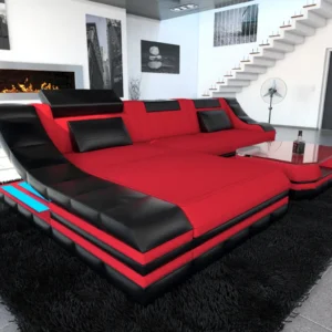 Mikrofaser Ecksofa Treviano mit Ottomane L-Form S Mini