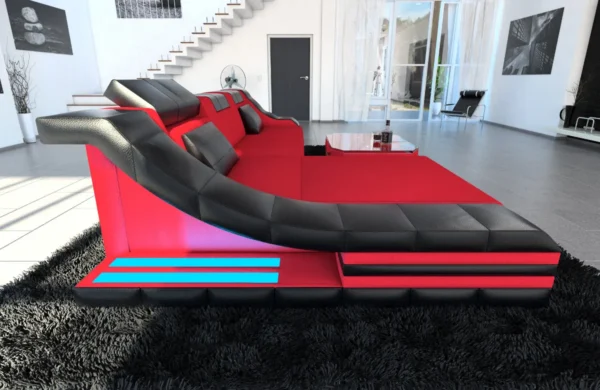 Mikrofaser Ecksofa Treviano mit Ottomane L-Form S Mini – Bild 2