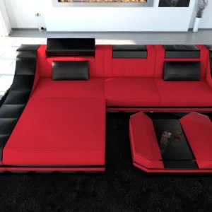Mikrofaser Ecksofa Treviano mit Ottomane L-Form S Mini