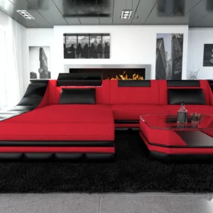 Mikrofaser Ecksofa Treviano mit Ottomane L-Form S Mini