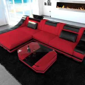 Mikrofaser Ecksofa Treviano mit Ottomane L-Form S Mini