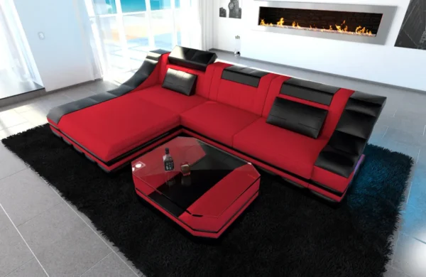 Mikrofaser Ecksofa Treviano mit Ottomane L-Form S Mini – Bild 5