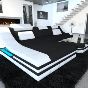 Mikrofaser Ecksofa Treviano mit Ottomane L-Form S Mini