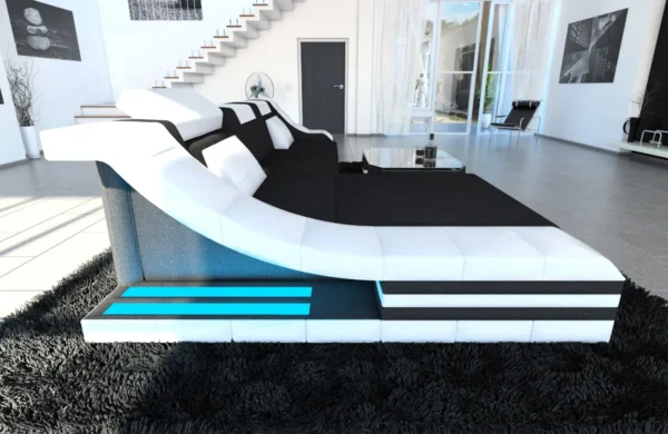 Mikrofaser Ecksofa Treviano mit Ottomane L-Form S Mini – Bild 14