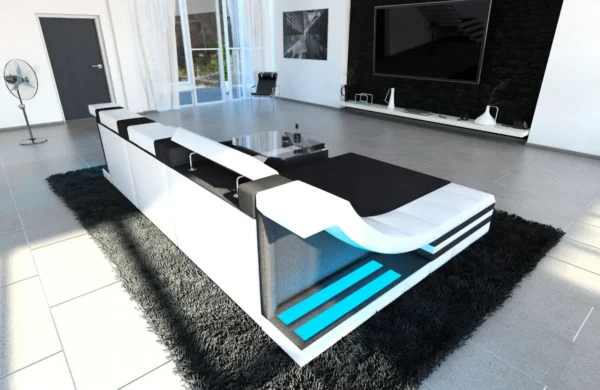 Mikrofaser Ecksofa Treviano mit Ottomane L-Form S Mini – Bild 18