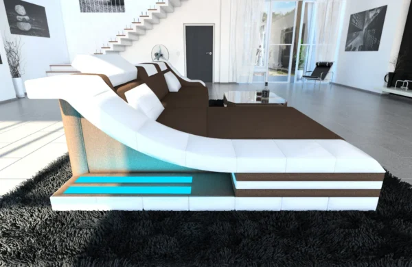 Mikrofaser Ecksofa Treviano mit Ottomane L-Form S Mini – Bild 20