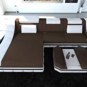 Mikrofaser Ecksofa Treviano mit Ottomane L-Form S Mini
