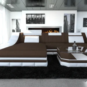 Mikrofaser Ecksofa Treviano mit Ottomane L-Form S Mini