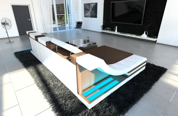 Mikrofaser Ecksofa Treviano mit Ottomane L-Form S Mini – Bild 24