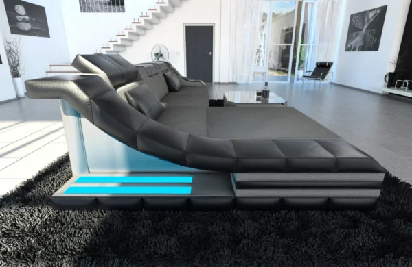 Mikrofaser Ecksofa Treviano mit Ottomane L-Form S Mini – Bild 26