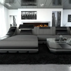 Mikrofaser Ecksofa Treviano mit Ottomane L-Form S Mini