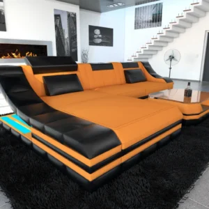 Mikrofaser Ecksofa Treviano mit Ottomane L-Form S Mini