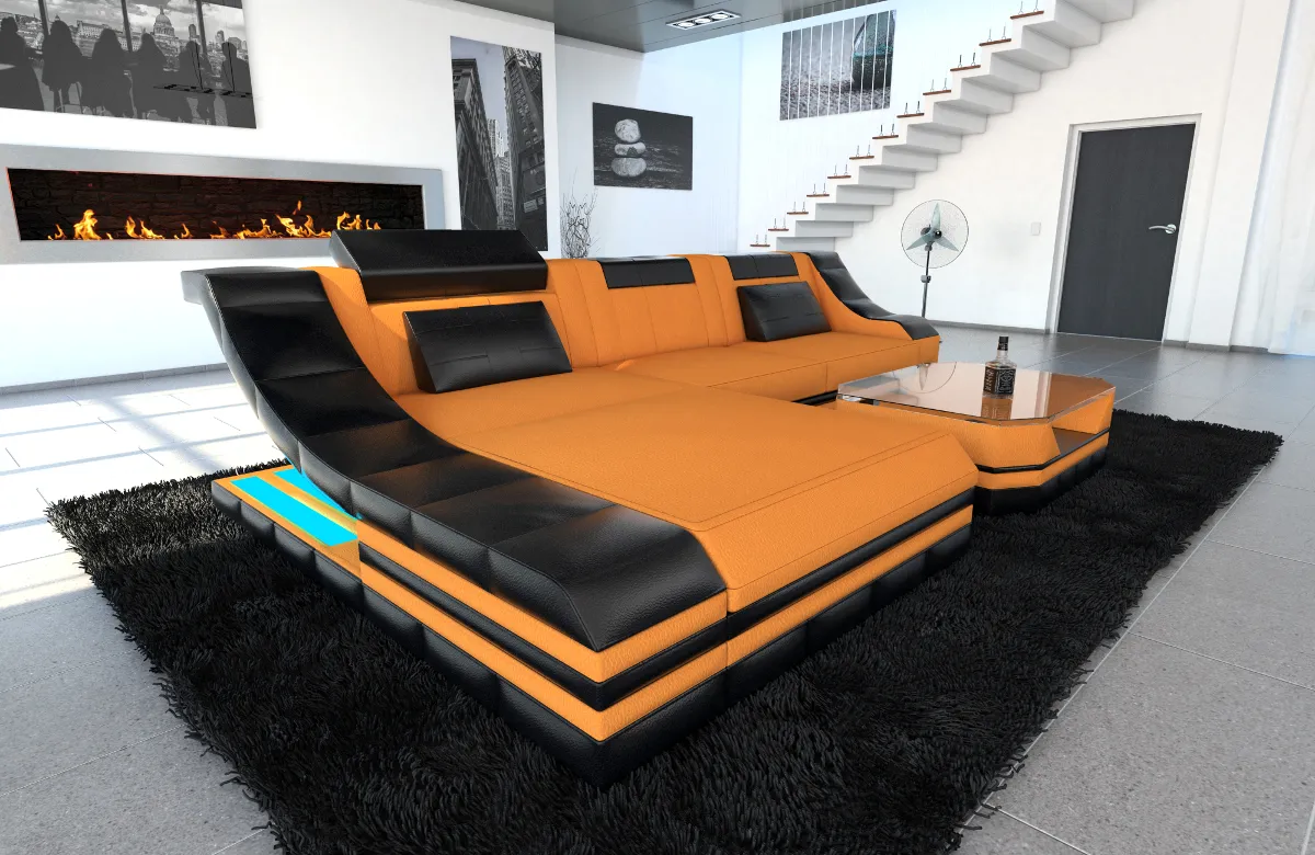 Mikrofaser Ecksofa Treviano mit Ottomane L-Form S