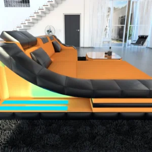 Mikrofaser Ecksofa Treviano mit Ottomane L-Form S Mini