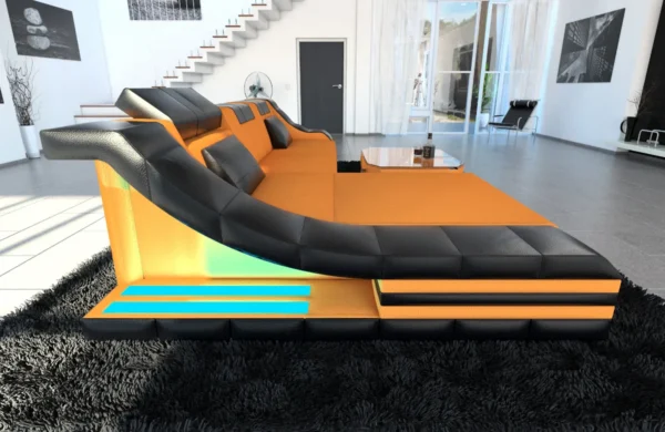 Mikrofaser Ecksofa Treviano mit Ottomane L-Form S Mini – Bild 8