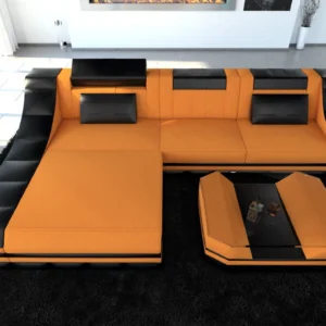 Mikrofaser Ecksofa Treviano mit Ottomane L-Form S Mini