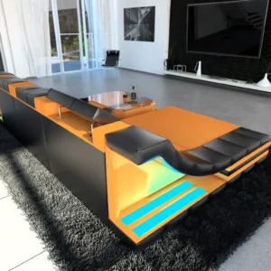 Mikrofaser Ecksofa Treviano mit Ottomane L-Form S Mini